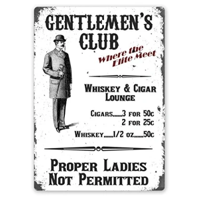Image of wtf Gentleman&#039;s Club Sticky Pads Metal Wall Sign Plaque Art Inspirational