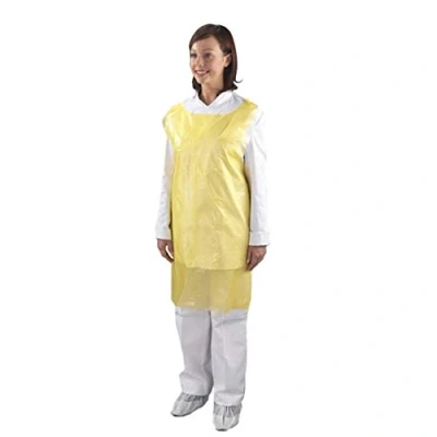 Image of 200 x Disposable Roll Pack Polythene PE Plastic Aprons on FAST Delivery UK Stock (YELLOW)