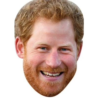 Image of FoxyPrinting Prince Harry Stag Doo on a STICKRoyal Celebrity Cardboard Party Face Mask Fancy Dress