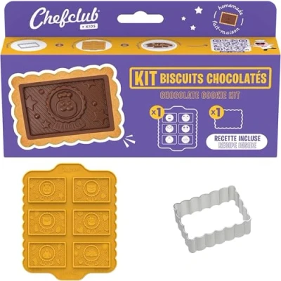 Image of Chefclub Kids chocolate Biscuits Kit silicone mould rectangulat cookie cutter