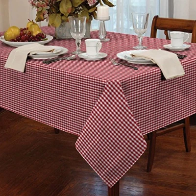 Image of Classic Home Store Alan Symonds Tablecloths Gingham Tablecloth Red 54 x 72