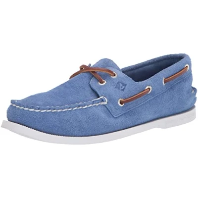 Image of Sperry A/0 2 Eye Mens Blue Shoes Leather Size UK 8.5