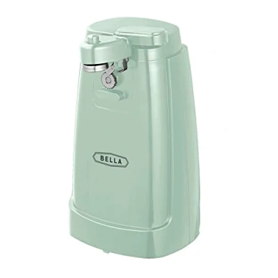 Image of BELLA Electric Can Opener and Knife Sharpener, Multifunctional Jar Bottle with Removable Cutting Lever Cord Storage, 60 Watt Motor, BPA Free, Stainless Steel Blade, Sage