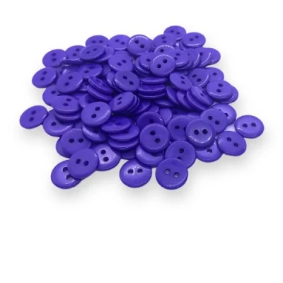 Image of (Pack of 100) Purple 11mm Buttons 2 Hole Small Round Plastic