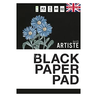 Image of Artiste A3 Black Paper Pad 90gsm 40 Sheets