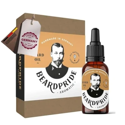 Image of BEARDPRIDE Beard Oil for Men Aromatic 100% Organic Argan and Jojoba Softens strengthens Growth Handmade in Germany