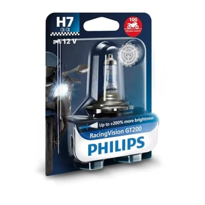 Image of PHILIPS RacingVision GT200 moto +200% H7 motorcycle headlight bulb, 1 piece