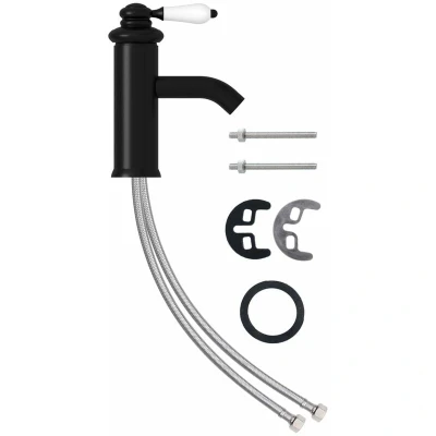 Image of vidaXL Bathroom Basin Faucet Black 130x180 mm