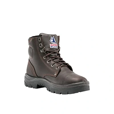Image of steel Blue ARGYLE S3 claret leather toe/midsole safety work boot size 6 UK