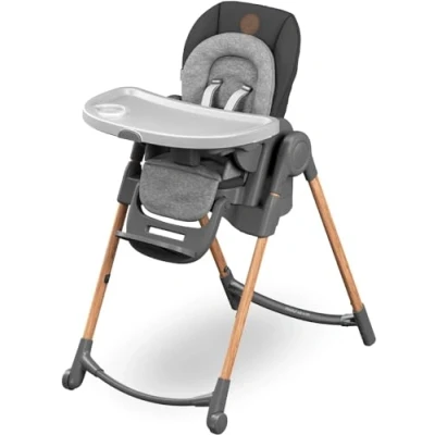Image of Maxi Cosi Minla Evolutive highchair, 014 Years, up to 60 kg, Baby High Chair, 9 Height Positions, 5 Recline 4 Tray Compact Fold, Adjustable Footrest, Essential Blue