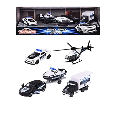 Image of Majorette 212053188 Porsche Police Force 4 CAR Gift Box for Kids and Collectors from 3 to 103 Years, Start or add a Collection just Play, Multi
