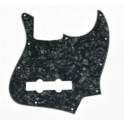 Image of KAISH 4 String J Bass Style Pickguard Pick Guard Scratch Plate for Jazz made in USA/Mexico Black Pearl