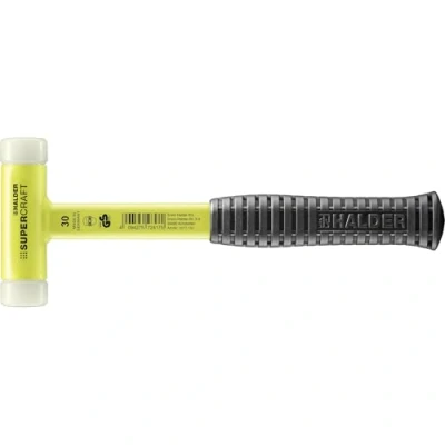 Image of Halder 3377130 Mallet with Break Proof Steel Tube Handle, Yellow, 30 mm
