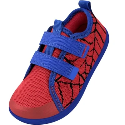 Image of IceUnicorn Kids Wide Barefoot Shoes Boys Girls Minimalist School Walking Trail Running Sneaker(Red Blue, 6UK Child Wide)