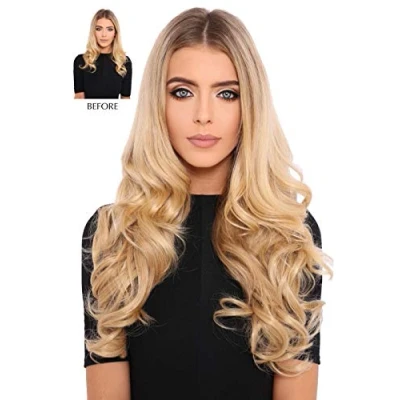 Image of Lullabellz Thick Curly Clip In Hair Extensions, 20 Inch Length, California Blonde