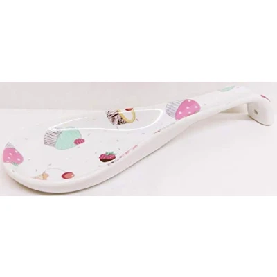 Image of Fairy Cupcakes Porcelain 22 cm Medium Spoon Rest Cup Cakes Ceramic Hand Decorated UK