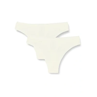 Image of Dagi Women&#039;s 2 Pack Low Waist Thong Panty Panties, Ecru,