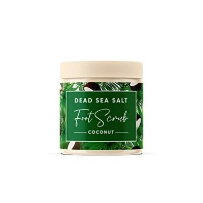 Image of CalmGenix Dead Sea Salts Exfoliating Foot Scrub with Coconut Oil Natural Exfoliator Cracked Heel Feet Hard Skin Remover Moisuriser Salt For Home Spa 460g