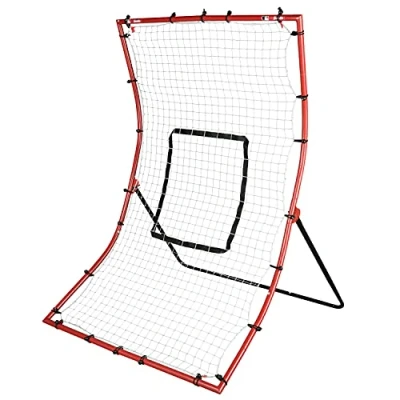 Image of Franklin Sports Baseball Rebounder Net + Softball Pitchback Pitching Target All Angle Bounce Back Return Fielding Trainer 44&quot;, Red