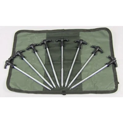 Image of Garden &amp; Camping 8x heavy duty Carp Fishing Bivvy Tent pegs Shelter With Screw in Handle These are strong enough to withstand winds