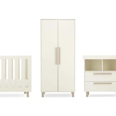 Image of CuddleCo Harper 3 Piece Nursery Furniture Set Cream &amp; Ash