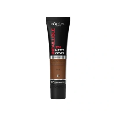 Image of L&#039;Oreal Paris Cover Liquid Foundation, With 4% Niacinamide, Long Lasting, Natural Finish, Available in 20 Shades, SPF 25, Infallible 32H Matte Cover, Shade 350, 30ml