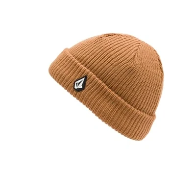 Image of Volcom Boys&#039; Youth Lined Snowboard Beanie Cold Weather Hat, Caramel S5, One Size