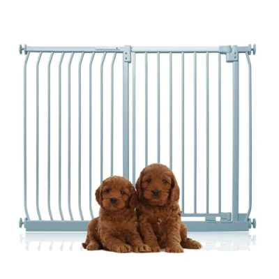 Image of Bettacare Extra Tall Elite Dog Gate, 134cm 143cm, Matt Grey, 96.8cm in Height, Pressure Fit Pet Gate for and Puppy, Barrier, Easy Installation