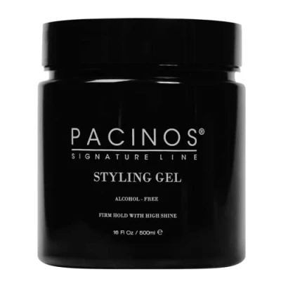 Image of Pacinos Hair Styling Gel Firm Hold &amp; Shine Finish Water Soluble Formula No Dry Flakes Alcohol Free