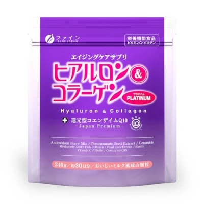 Image of Japan Hyaluronic Acid Collagen Elastin Peptides Powder with coQ10, Milk Flavor 8.5 oz 240g (30 Servings)