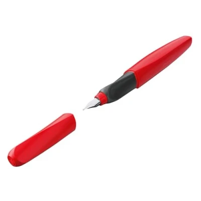 Image of Pelikan 814799 Twist Nib Fountain Pen, M Fiery Red, Includes 1 Cartridge, Pack of