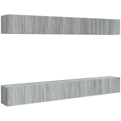 Image of vidaXL TV Cabinets 8 pcs Grey Sonoma 60x30x30 cm Engineered Wood