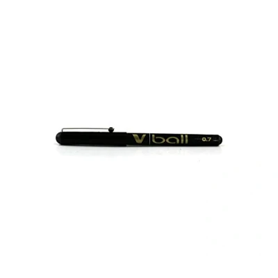 Image of Pilot V Ball VB7 Rollerball Pens Liquid Ink Medium Metal Tip Black Pack of 6aa