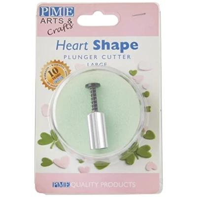 Image of PME MH149 Heart Shape Aluminium Plunger Cutter, Large Size, 13 mm, White