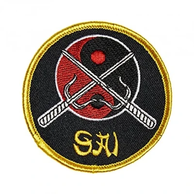 Image of Martial Arts Embroidered Patches Badges Weapons Yin Yang Sai Patch
