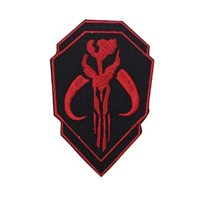 Image of Mandalorian Double Shield Superhero Movie Logo Iron On Sew Embroidered Patch Badge Applique for Clothes Shirts Jeans etc
