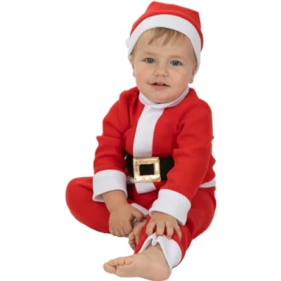 Image of Funidelia Santa Claus Costume for Babies baby Christmas Costumes kids, accessory fancy dress &amp; props Halloween, carnival parties Size 6 12 months Red