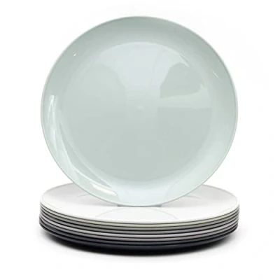 Image of Youngever 9 Pack 20CM Re usable Plastic Plates, Small Salad Dessert Set of (Urban Color)