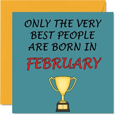 Image of Fun Birthday Cards for Men Women Very Best February Card Mum Dad Brother Sister Son Daughter Nan Grandad, 145mm x Greeting Cards, Joke Humour 30th 40th 50th Bday