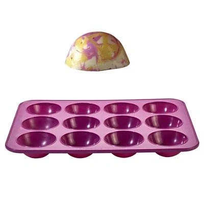 Image of Reinforced Silicone 12 Cup Hemisphere Cake Tin