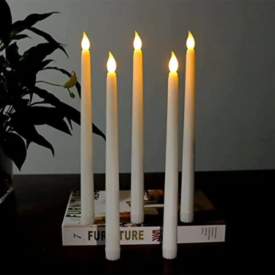 Image of LED Candles Taper Candles, Flameless Battery Operated Candle Lights, Long for Table Christmas Birthday Party Wedding Home Church Decoration (Pack of 6)