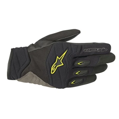 Image of Alpinestars Motorcycle Gloves Shore Black Yellow Fluo, Black/Yellow, XL