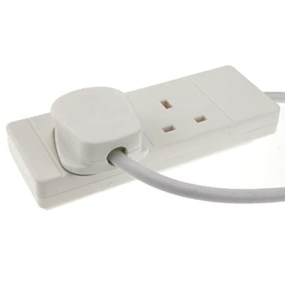 Image of Omega 2 Way Socket 13 Amp Extension Lead White with Neon Light 5m, Various, 5 Metre