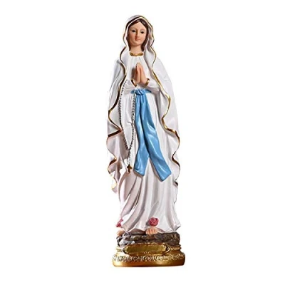 Image of sharprepublic Roman Catholic Sculpture Resin Tabletop Statue Decorative Figurine Figure Our Lady of Lourdes Virgin Mary 30cm Height