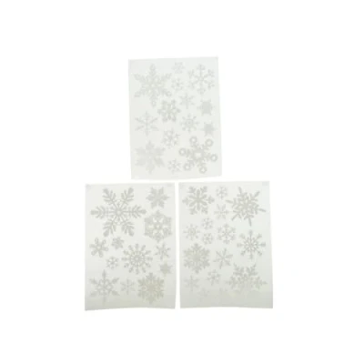 Image of Kaemingk Snowflake Reusable Christmas Window/Craft Stickers 42 various sizes Soft Fabric White