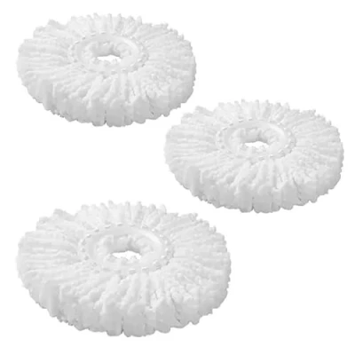 Image of 3 Pack Spin Mop Heads Replacement for 360 Rotating Round Mop, Universal Magic Microfibre Refills White