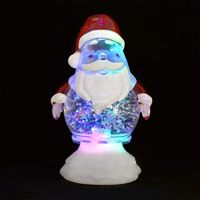 Image of B Creative Colour Changing LED Light Up Glitter Water Ornament Christmas Xmas Decoration (18cm SANTA)