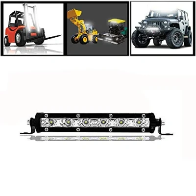 Image of Ricoy 7inch 6LED Single Row Work Light Bar, 12/24V 18W IP67 Offroad Driving Lights LED Pods Flood Beam