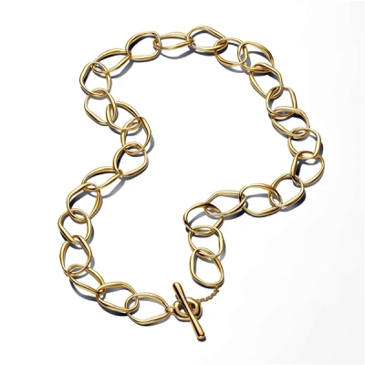 Image of Pandora Gold Organically Shaped Link Necklace