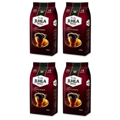 Image of Paulig Juhla Mokka Dark Roast Bean Coffee 4 Pack of 500g